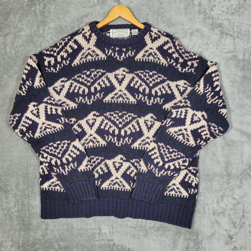 American Eagle Outfitters Sweater Mens XL Nordic Fair Isle Knitwear Grandpa Core